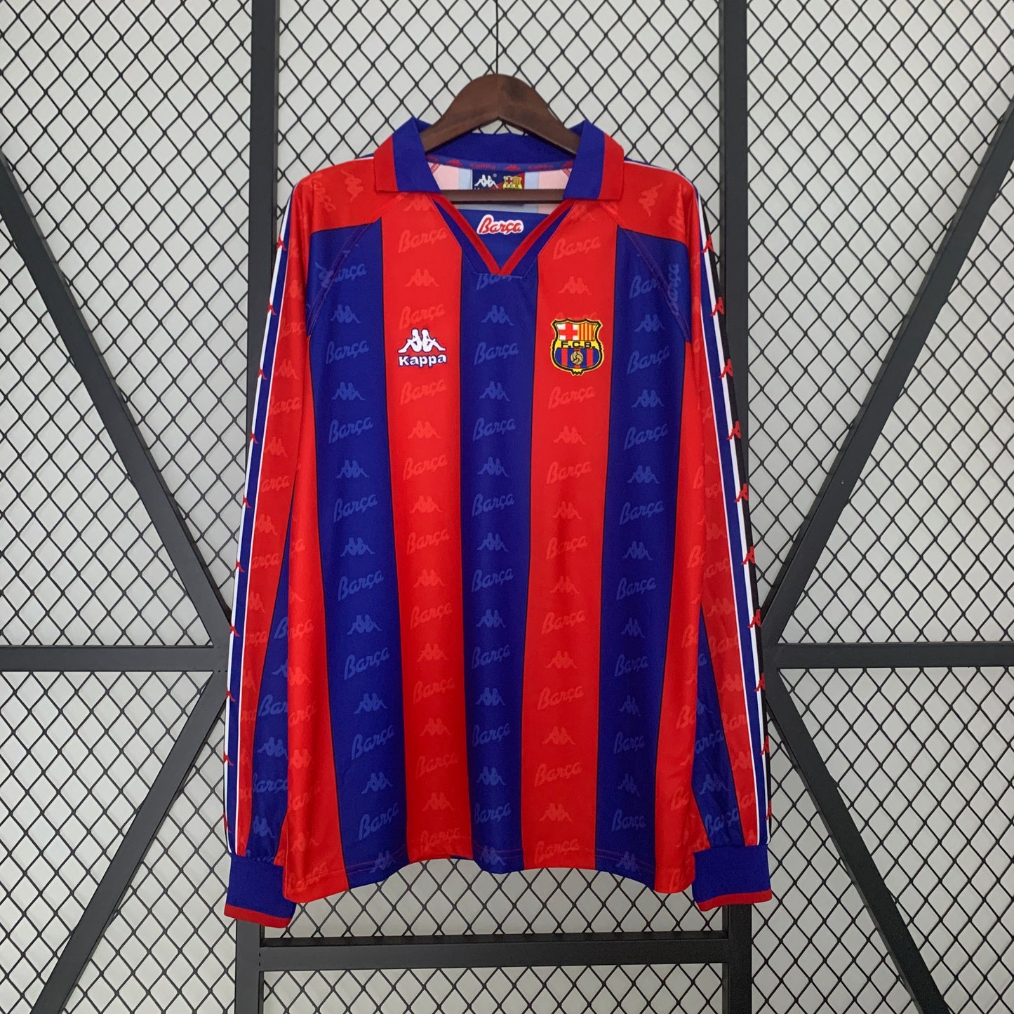 Camisa Manga Longa Retrô do Barcelona Titular 1996/1997