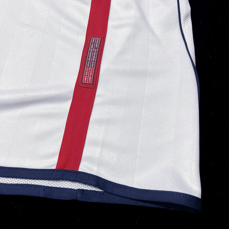 Camisa Manga Longa Retrô da Inglaterra Titular 2002