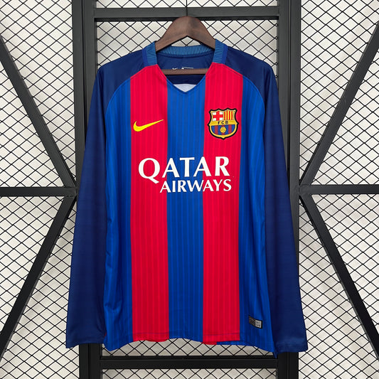 Camisa Manga Longa Retrô do Barcelona Titular 2014/2015