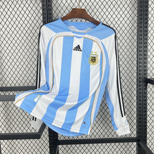 Camisa Manga Longa Retrô da Argentina Titular 2006