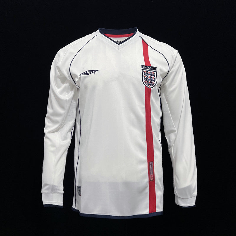 Camisa Manga Longa Retrô da Inglaterra Titular 2002