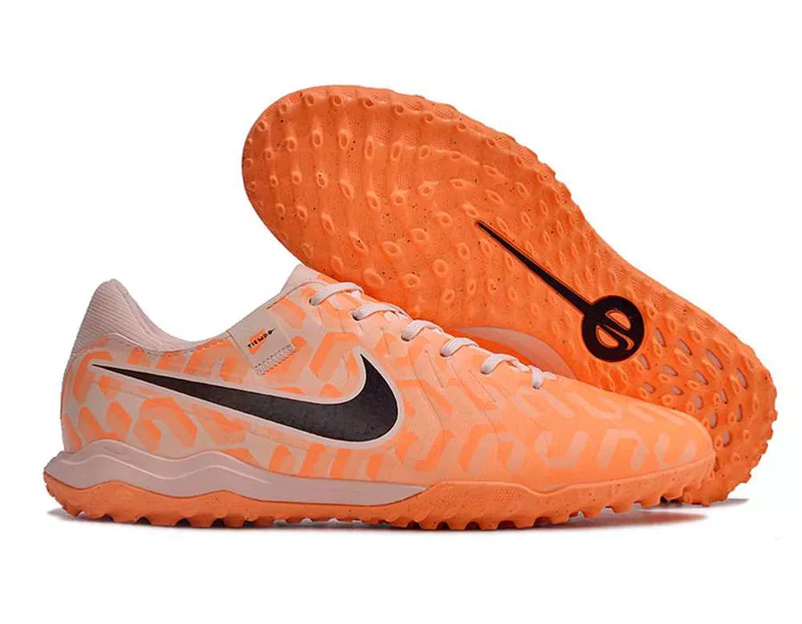 Chuteira Society Nike Tiempo Laranja (TF)