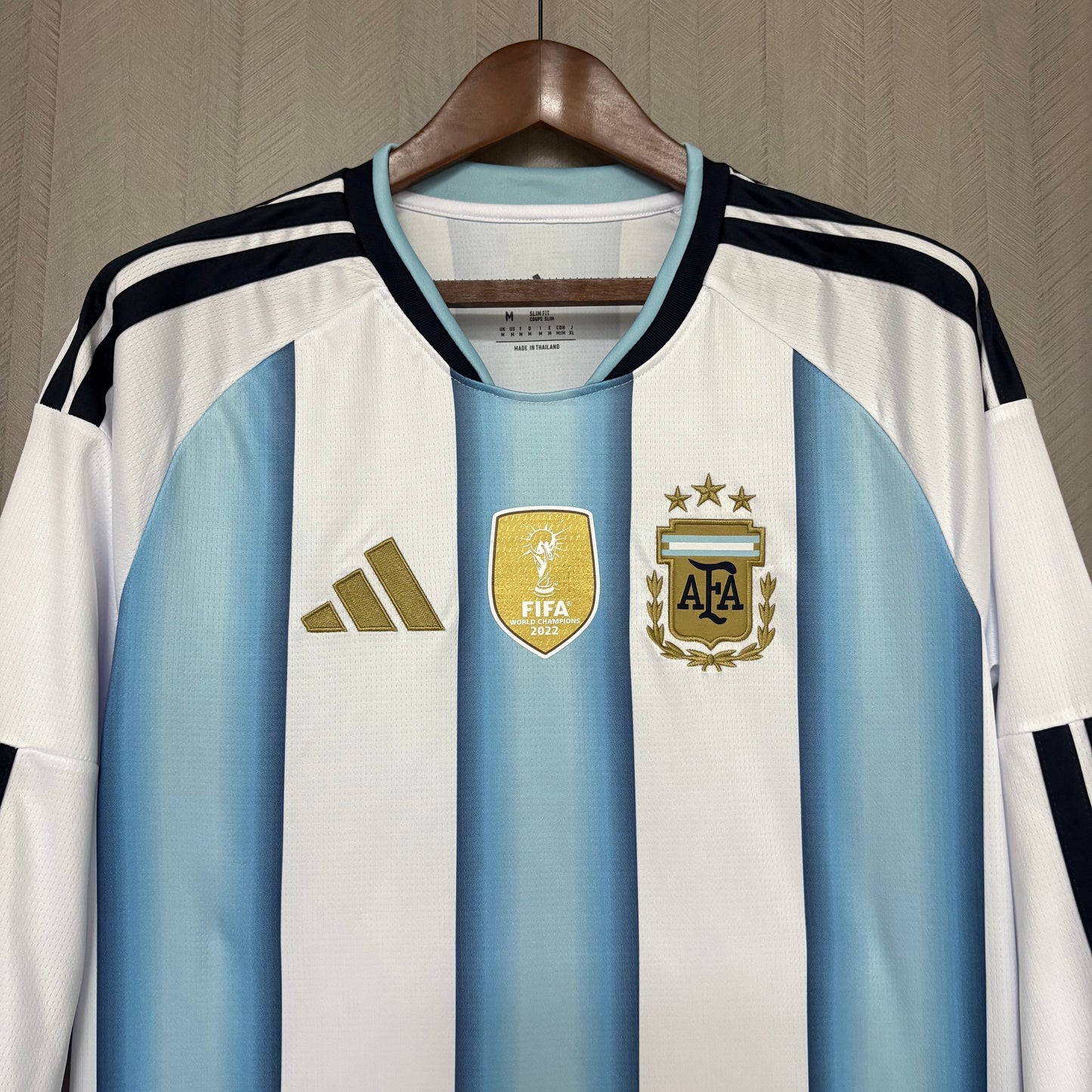 Camisa Manga Longa da Argentina Titular + "Patch de Campeão" 2026/2027